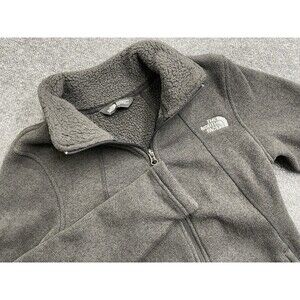 The North Face Jacket Womens S Small Gray Full Zip Fleece Lined Hiking Mockneck